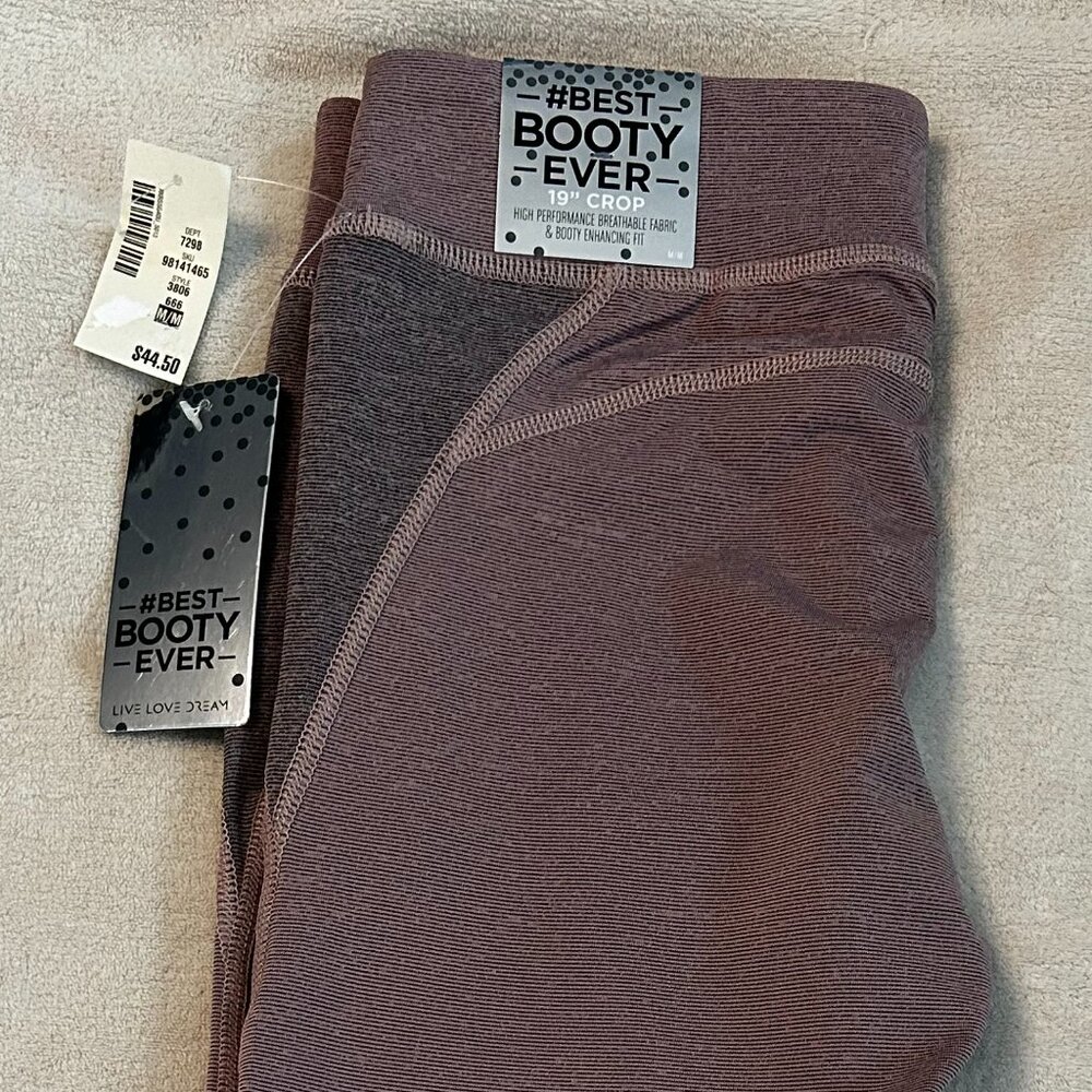 Live Love Dream Aeropostale Best Booty Ever 19" Crop Grey Workout Pants Size M